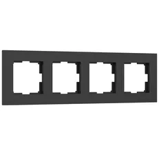 Изображение Рамка на 4 поста Slab (черный матовый) W0042908