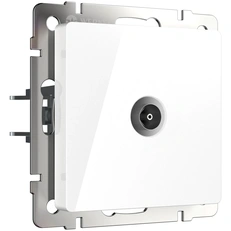 Изображение ТВ-розетка проходная (белый глянцевый) W1184001