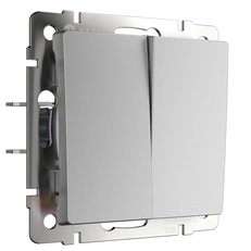 Изображение Выключатель двухклавишный проходной (серебряный глянцевый) W1122006